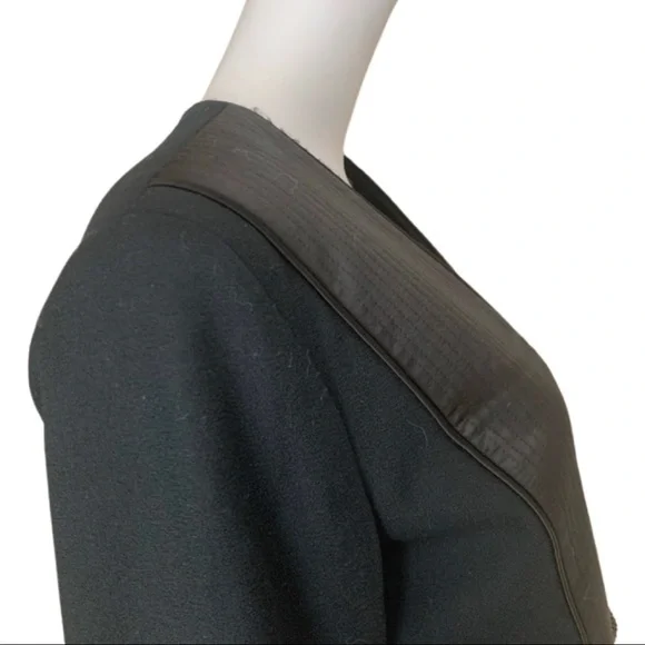 NOLAN MILLER Vintage Evening Jacket Blazer Black Wool Satin Embellished Size 10 - Picture 12 of 14